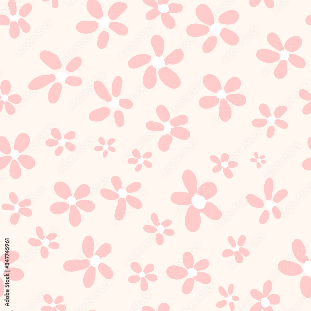 Seamless pattern of vintage flowers. Vector background.