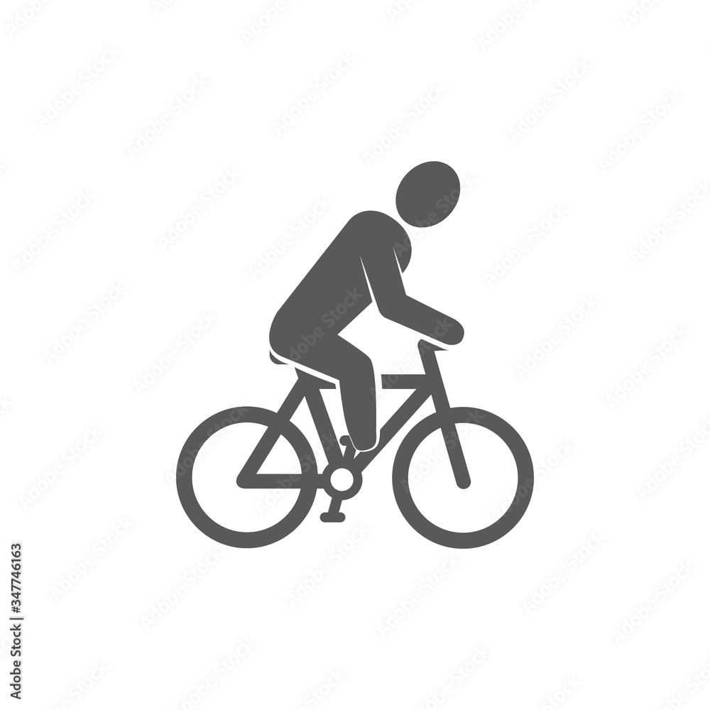 Cyclist icon on white background Cyclist icon on white background