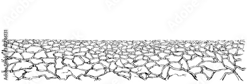 Fotografia Dry cracked earth. Vector drawing