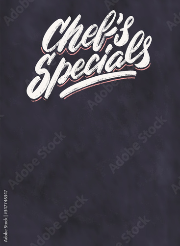 Chef's specials. Chalkboard menu.