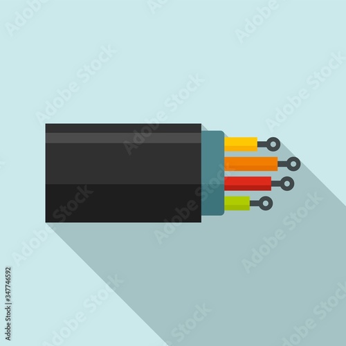 Optical fiber port icon. Flat illustration of optical fiber port vector icon for web design