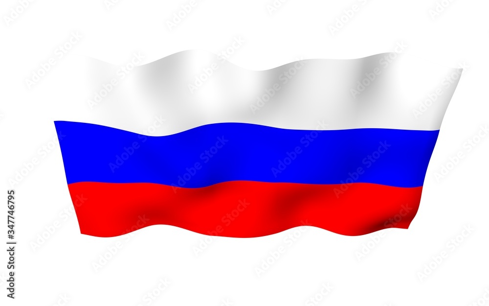 Waving flag of the Russian Federation. The National. State symbol of the Russia. 3D illustration Waving flag of the Russian Federation. The National. State symbol of the Russia. 3D illustration