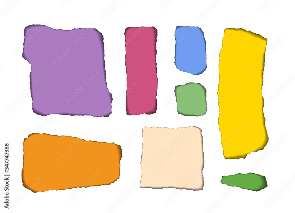 Paper holes with torn sides with space for text. Realistic vector break paper with ripped edges for web and print. Paper holes with torn sides with space for text. Realistic vector break paper with ripped edges for web and print.