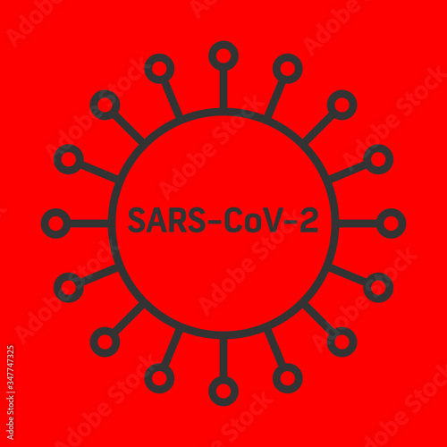 Simplified corona virus icon illustration