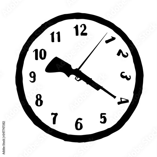 Waste time. The symbolic concept. Vector drawing
