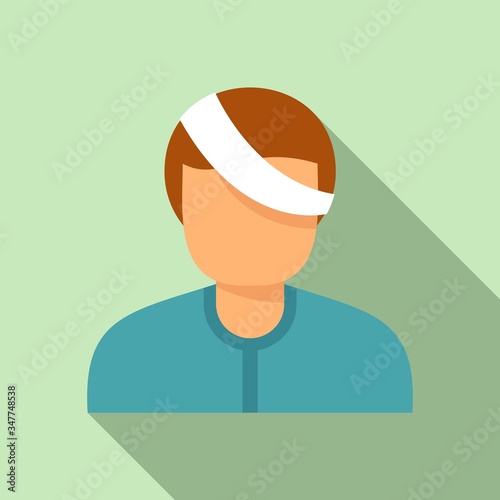Kid eye injury icon. Flat illustration of kid eye injury vector icon for web design