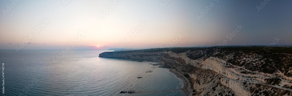 Fototapeta premium Cliff on the Sunset over Kourion. Cyprus.
