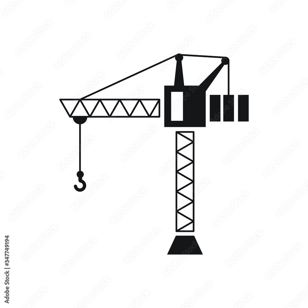 Crane icon design isolated on white background Crane icon design isolated on white background