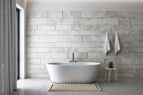 Tableau sur toile Clean bathroom interior with decorative objects.