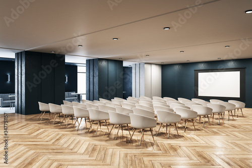 Modern interior of a presentation room photo