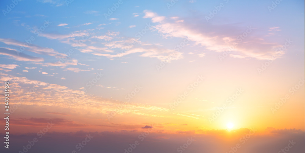 sunrise cloudy sky; Abstract Background of colorful sky concept