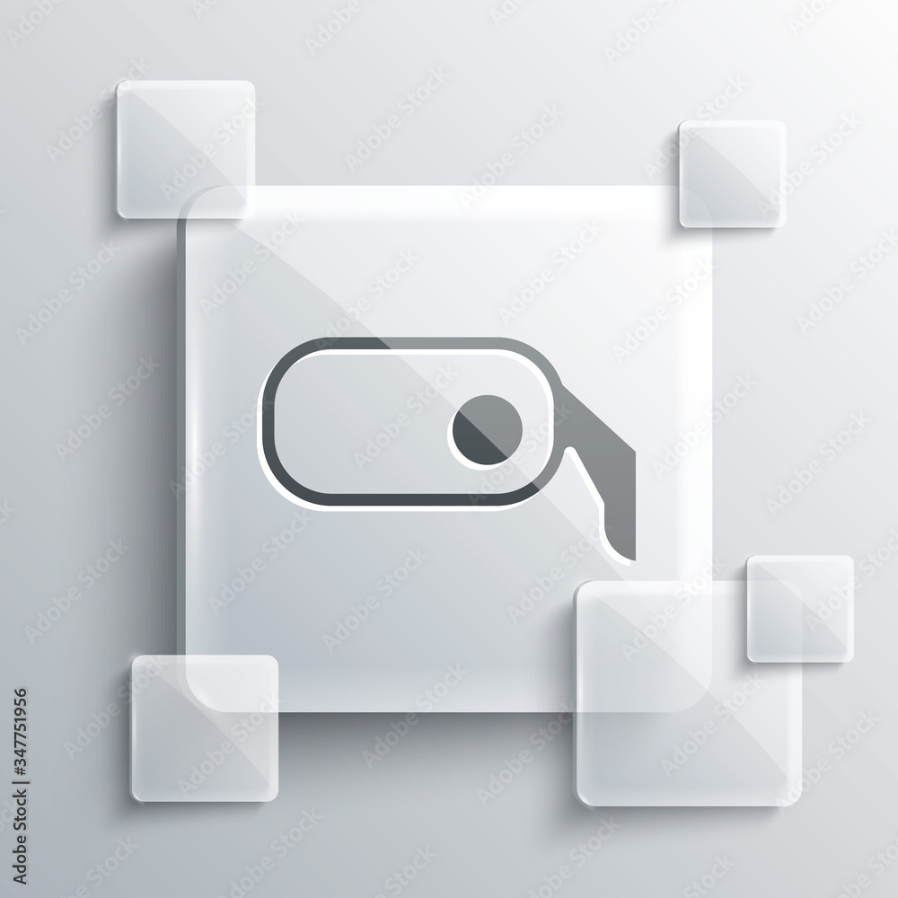 Grey Car rearview mirror icon isolated on grey background. Square glass panels. Vector Illustration Grey Car rearview mirror icon isolated on grey background. Square glass panels. Vector Illustration