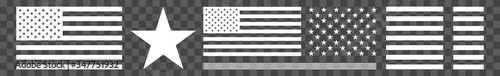 US Flag American White | USA Flags | United States Country | America Symbol | Isolated | Transparent Variations