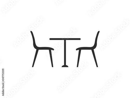 Chair, table icon. Vector illustration, flat design.