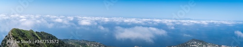 Stunning panoramic view across the island at Capri, Italy.