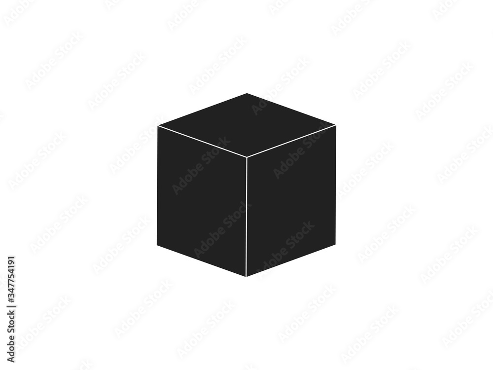 Box, cube icon. Vector illustration, flat design. Box, cube icon. Vector illustration, flat design.