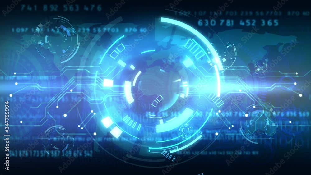 blue computer circuit board background loop blue computer circuit board background loop