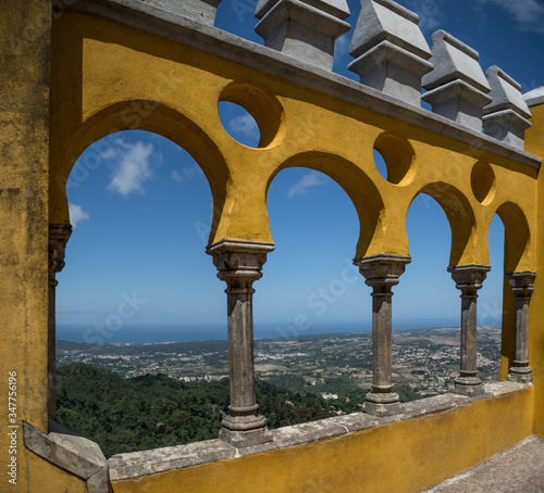 Картината върху платно patio of yellow castle Pena Palace romanticist castle sintra