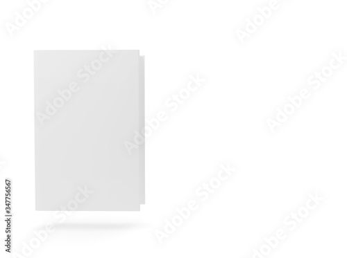 Blank white hardcover book template mock-up hovering on white background © Shawn Hempel