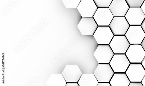 Abstract, modern white hexagon honeycomb background pattern texture won white background