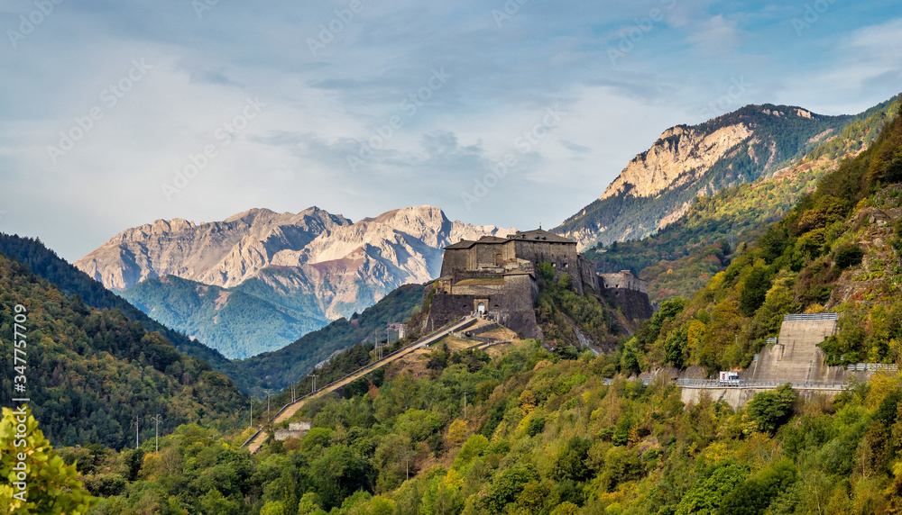 Castles and landscapes near the little town ruinas in Piemonte, Italy