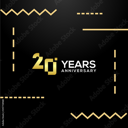 20 Year Anniversary Gold Number Vector Design