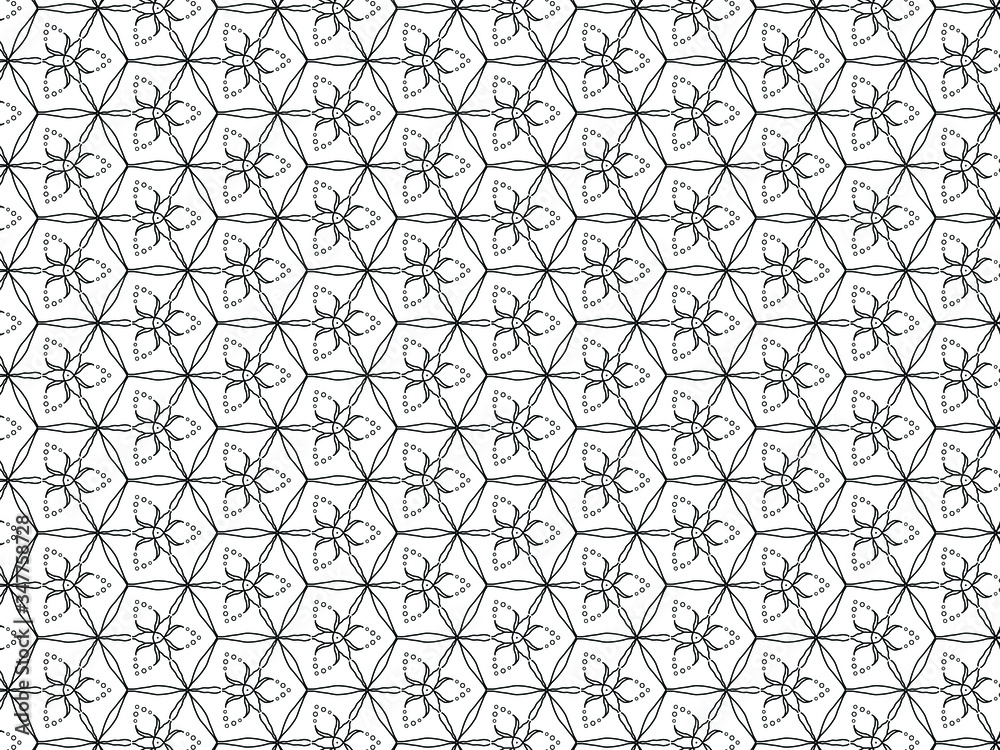 Fototapeta premium Pattern back and white mandala drawing background
