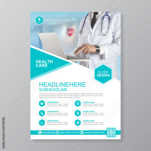  Corporate healthcare and medical cove a4 flyer design template for print