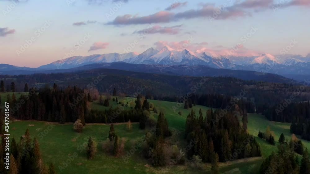 Polish mountains landscape - aerial shots - timelapse Polish mountains landscape - aerial shots - timelapse