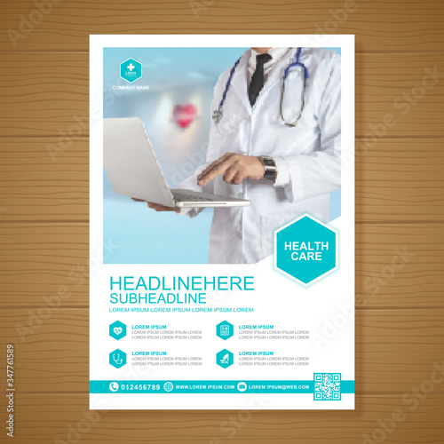  Corporate healthcare and medical cove a4 flyer design template for print