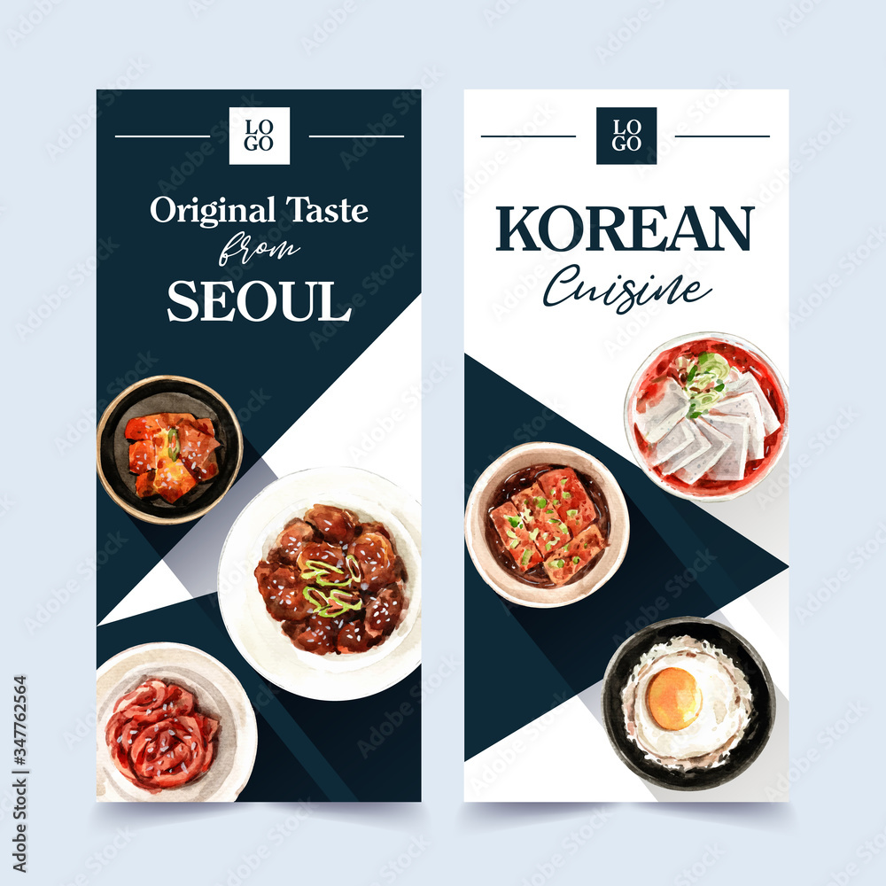 Korean food flyer and brochure