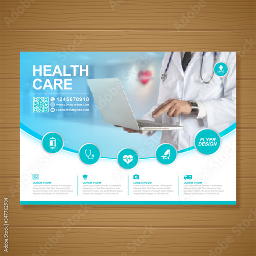 Corporate healthcare and medical cove a4 flyer design template for print