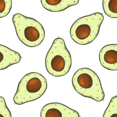 Acrylglasbilder Avocadomuster Avocado Muster Vegetarisch Gesunde Kost  © ArinaKram