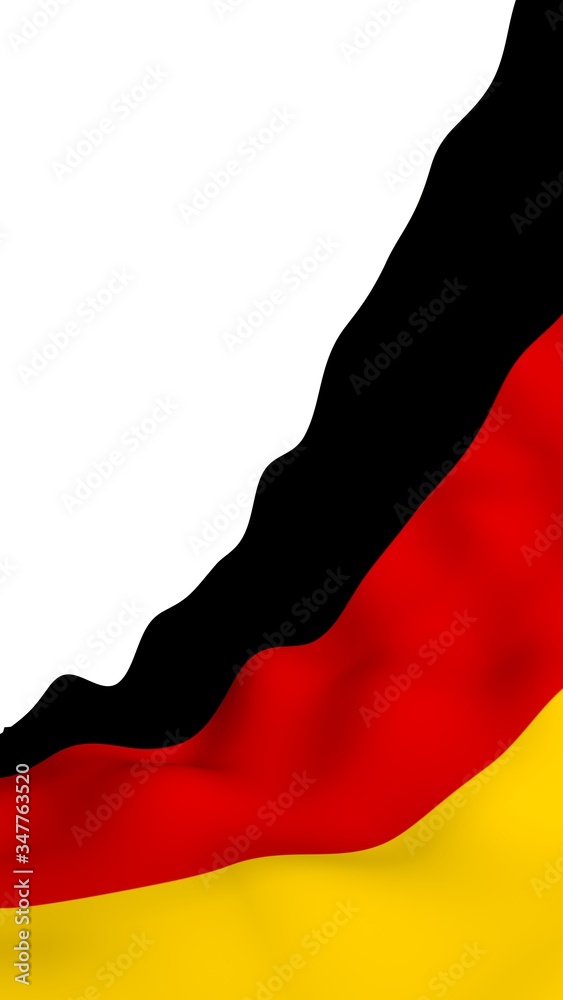 Naklejka premium Flag of Germany. Wide format 3D illustration. State symbol of the Federal Republic of Germany. 3D rendering