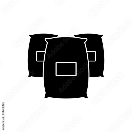 Sacks of grain icon. Vector illustration bag cereal symbol.