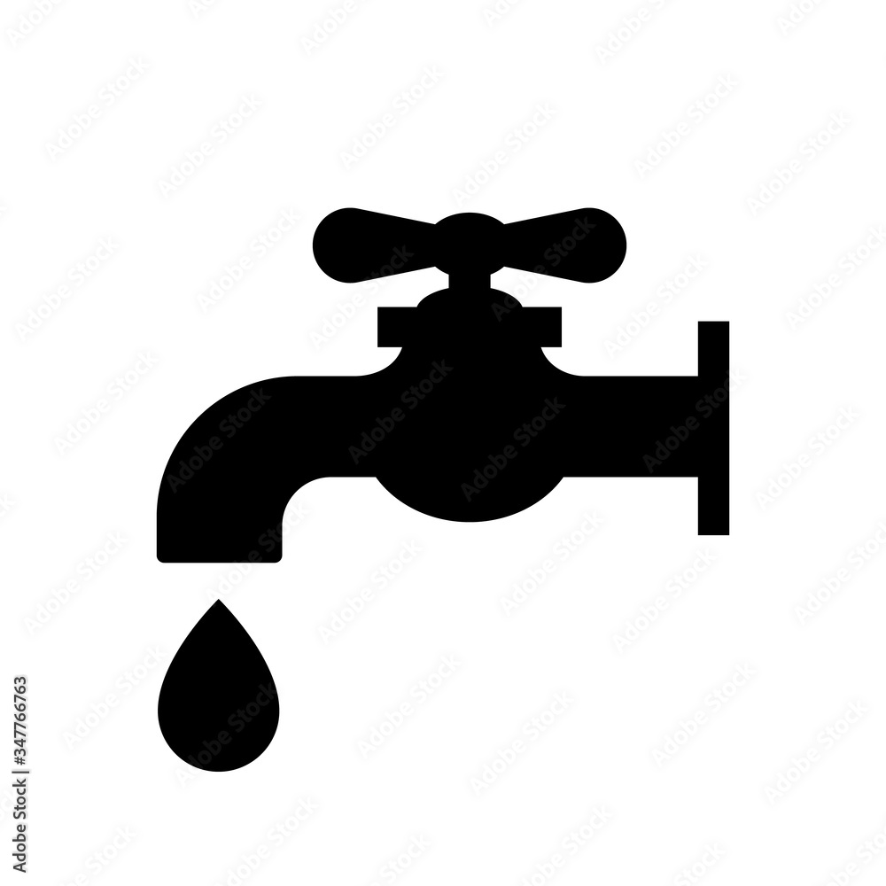 Water tap icon. Faucet with water drop. Vector illustration tap water stopcock. Water tap icon. Faucet with water drop. Vector illustration tap water stopcock.