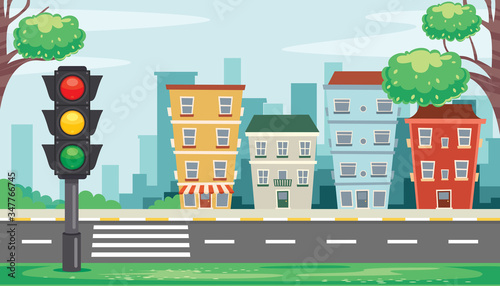 Traffic Concept With Lights And Equipments