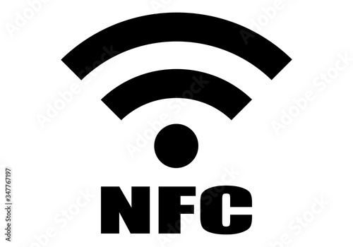 Icono negro de señal nfc sobre fondo blanco.