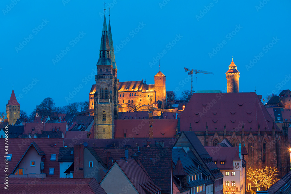 Nuremberg Germany skyline at night