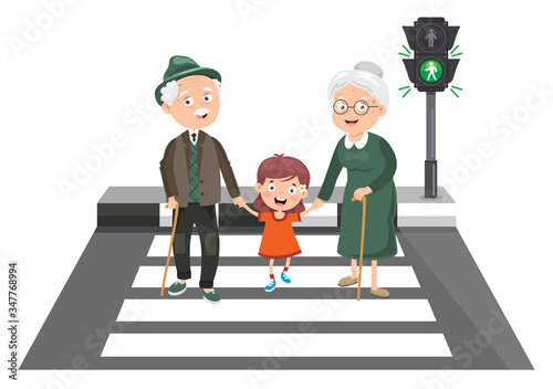 Traffic Concept With Funny Characters