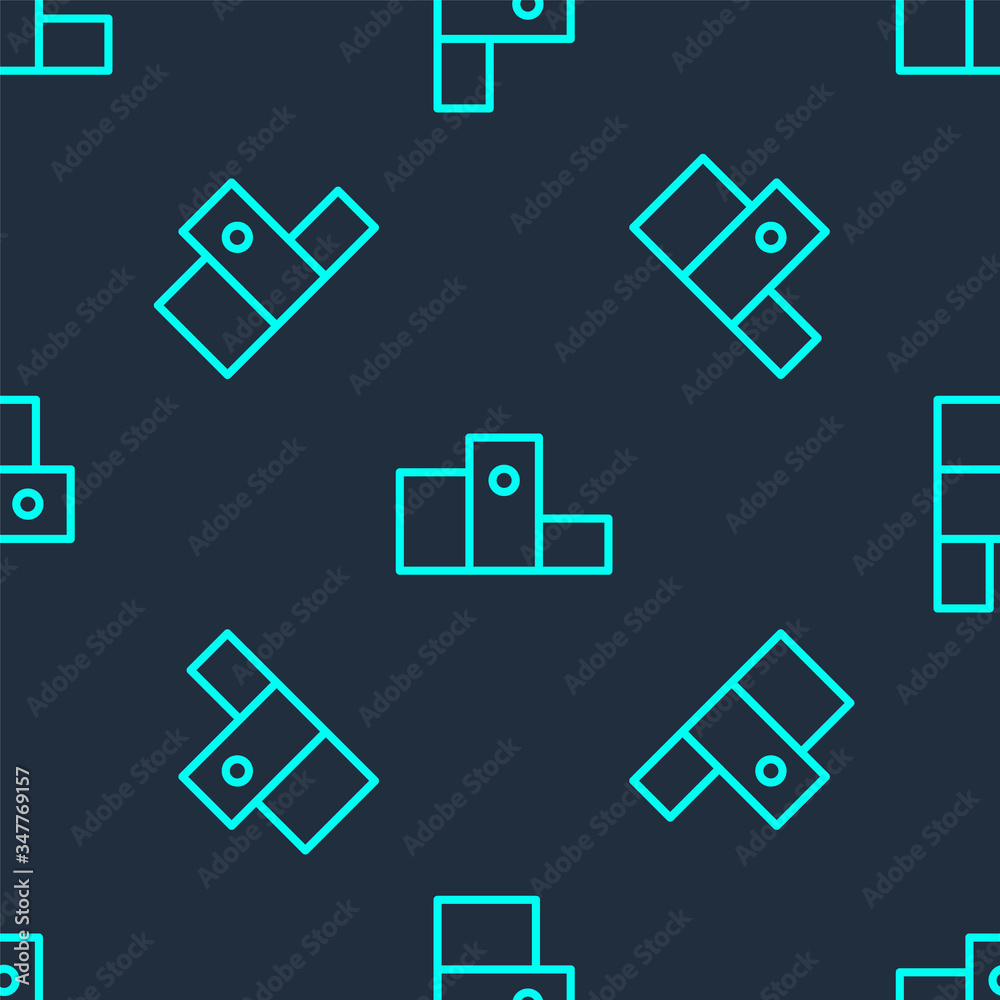 Green line Award over sports winner podium icon isolated seamless pattern on blue background. Vector Illustration Green line Award over sports winner podium icon isolated seamless pattern on blue background. Vector Illustration
