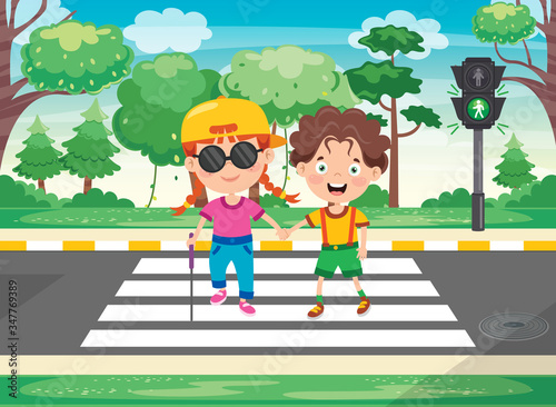Traffic Concept With Funny Characters