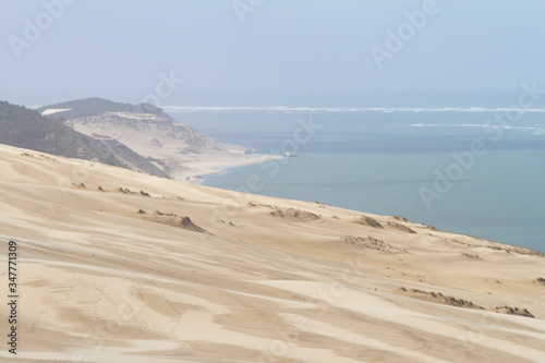 Pyla-sur-Mer, Landes/France; Mar. 27, 2016. The Dune of Pilat is the tallest sand dune in Europe. It is located in La Teste-de-Buch in the Arcachon Bay area, France, 60 km from Bordeaux. With more tha
