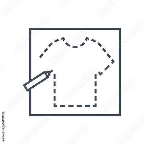 Thin line icon garment industry, sewing clothes pattern
