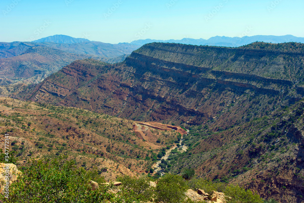 View over scenic valley in Afar region, Ethiopia