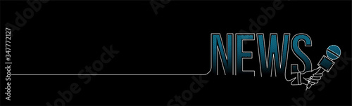 News Calligraphic line art Text shopping poster vector illustration Design.
