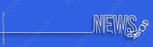 News Calligraphic line art Text shopping poster vector illustration Design.