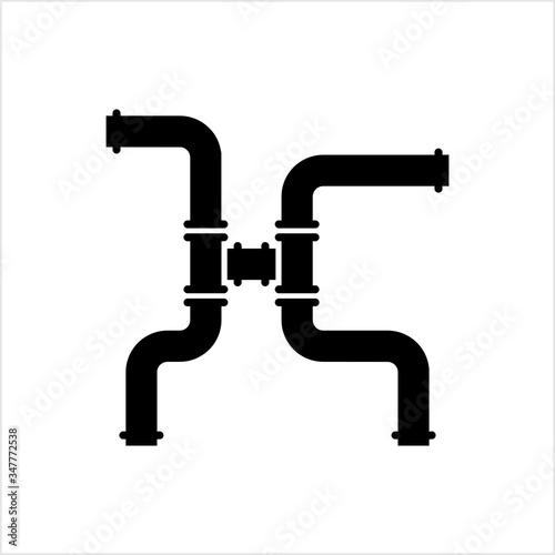 Pipe Icon, Pipe Fitting Icon, Water, Gas, Oil Pipeline, Plumbing Work