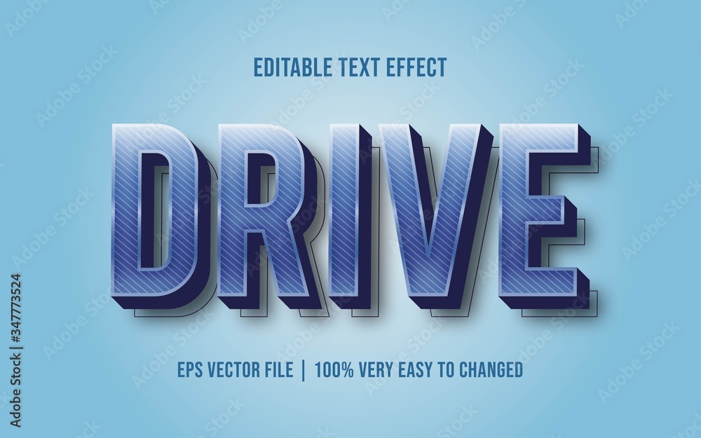 Drive style font effect editable easy