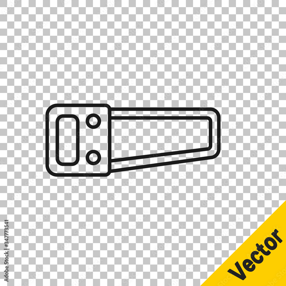 Black line Hand saw icon isolated on transparent background. Vector Illustration Black line Hand saw icon isolated on transparent background. Vector Illustration